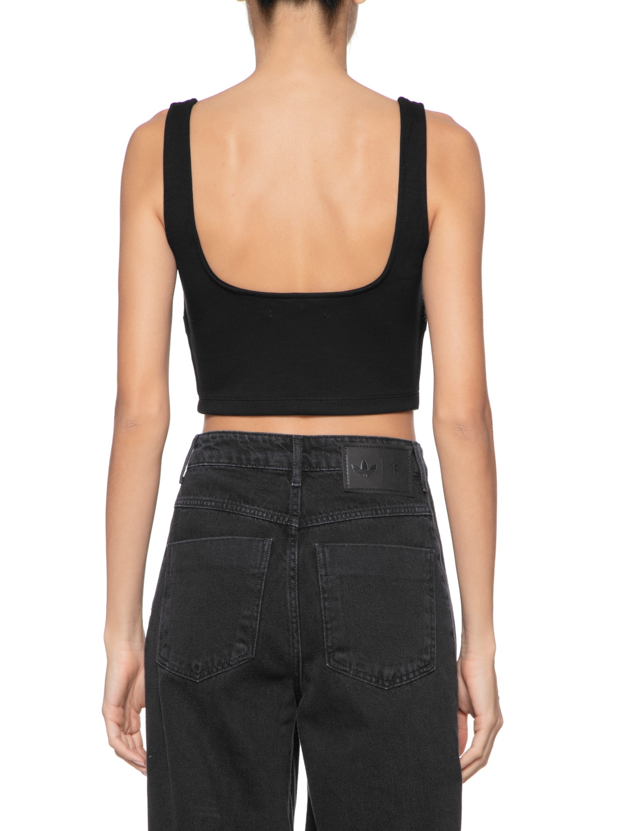 Top Cropped Bordado Preto Adidas X Forum