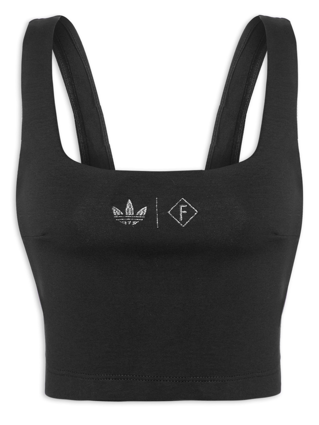 Top Cropped Bordado - Preto