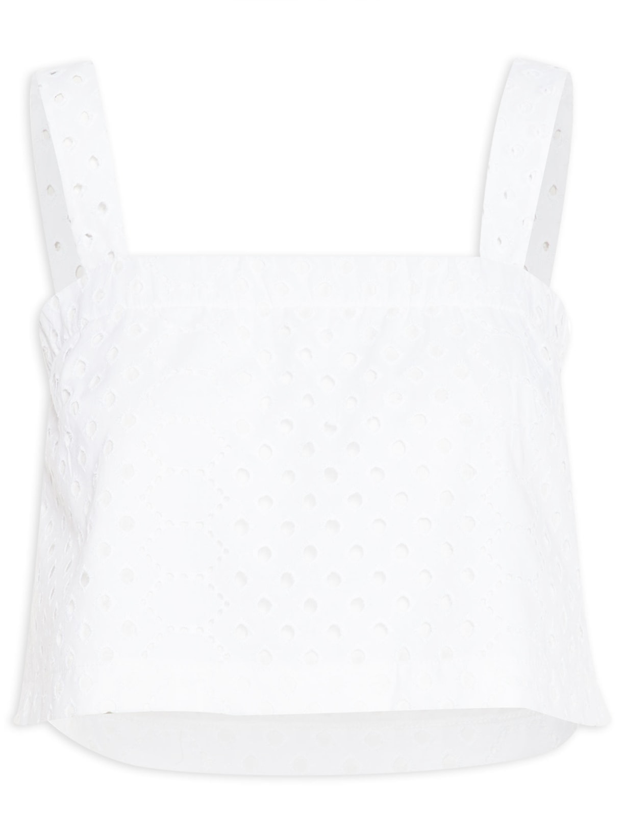 Top Cropped Decote Reto - Off White