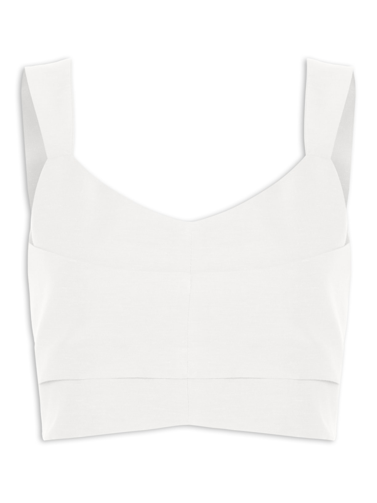 Top Cropped Decote V - Off White