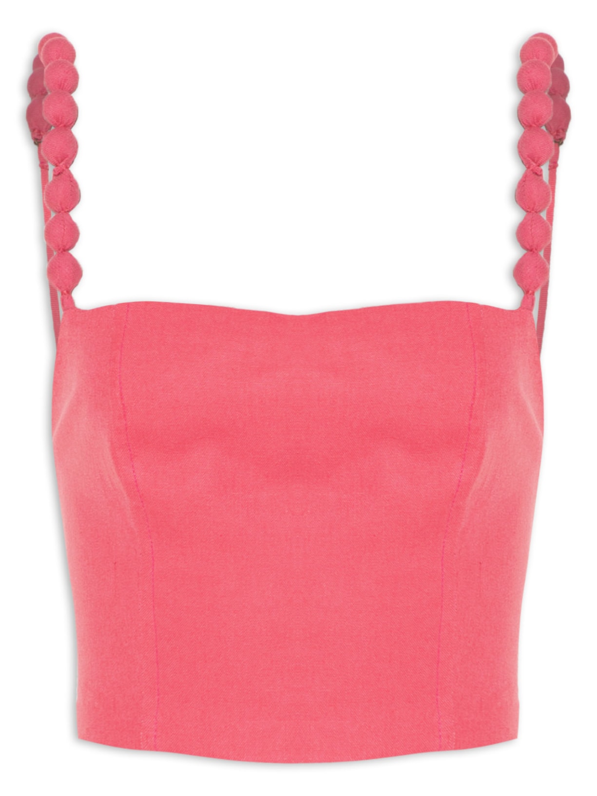 Top Cropped Detalhe Alças - Rosa
