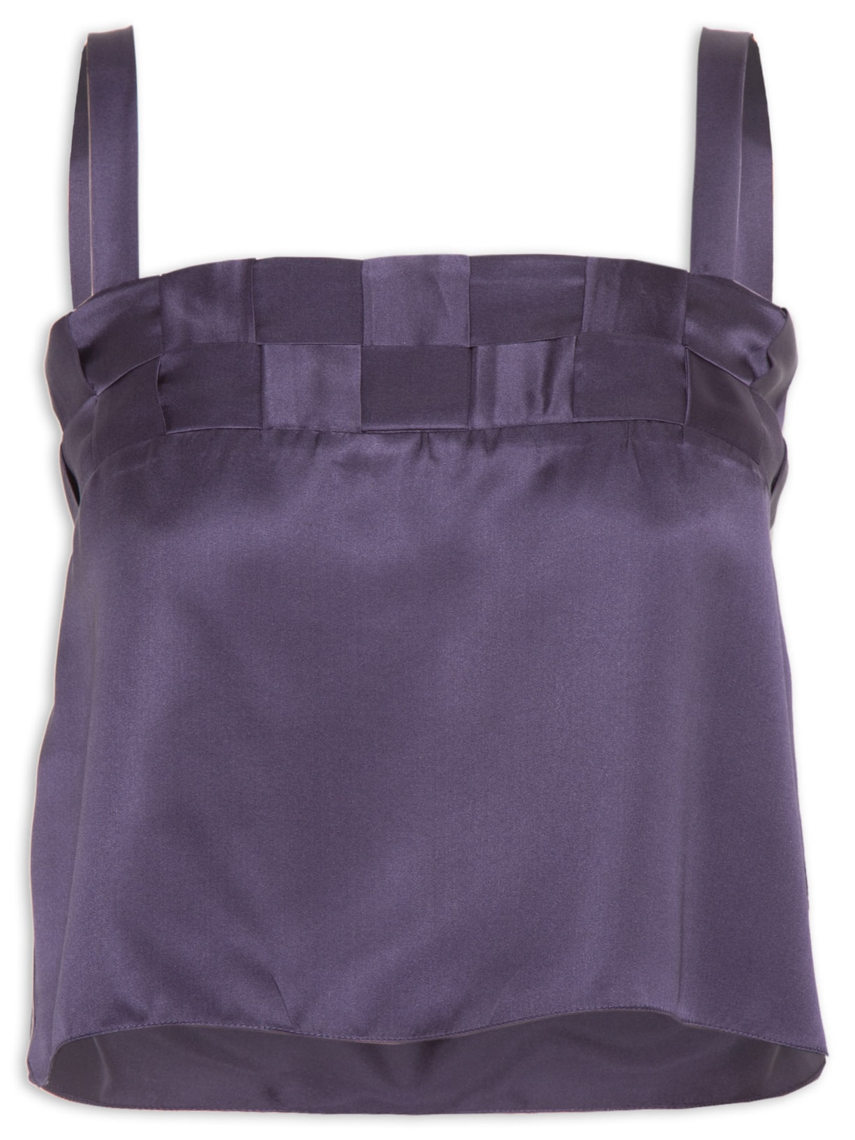 Top Cropped Em Seda Pura - Roxo