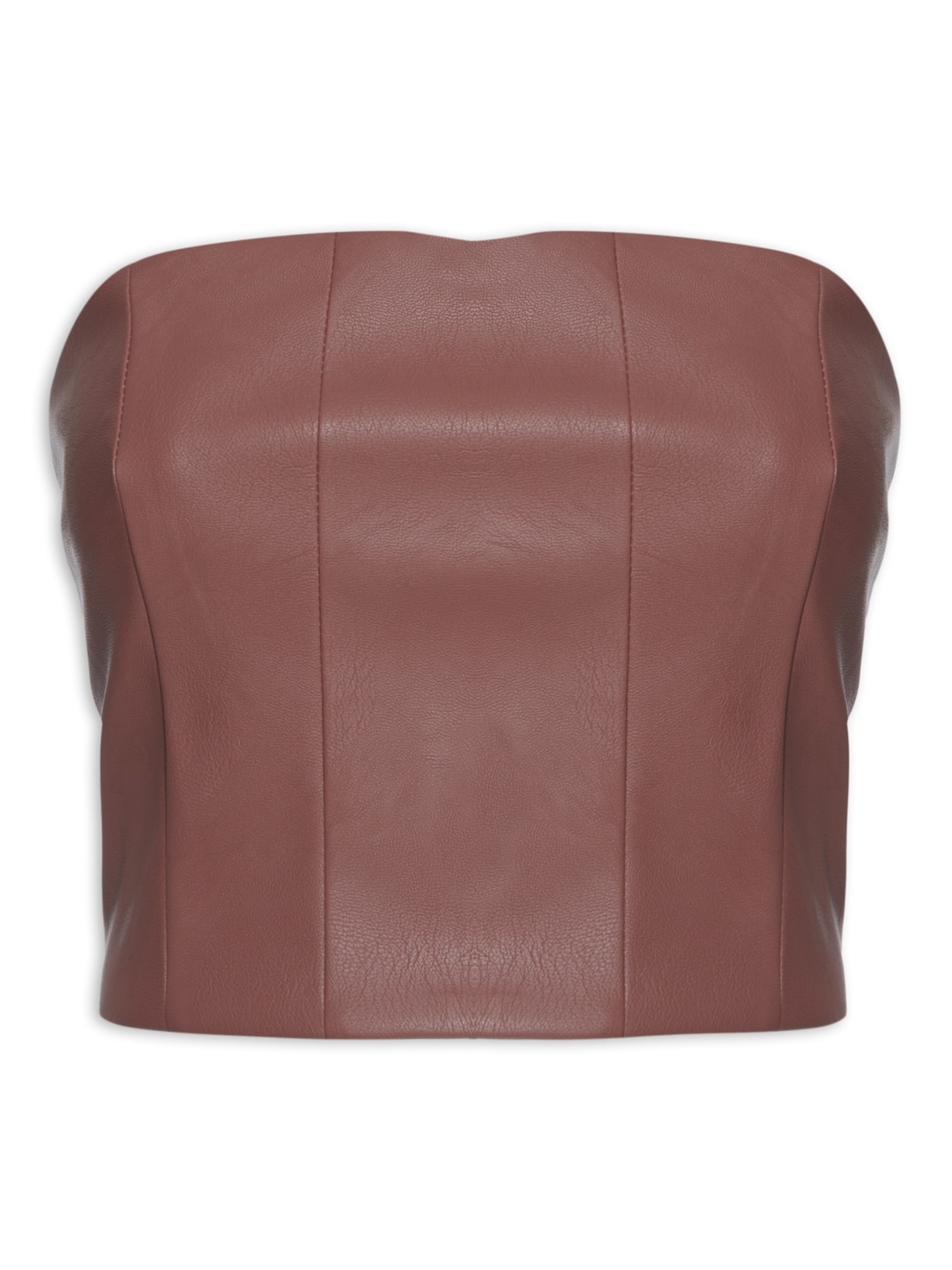 Top Cropped Faixa - Marrom