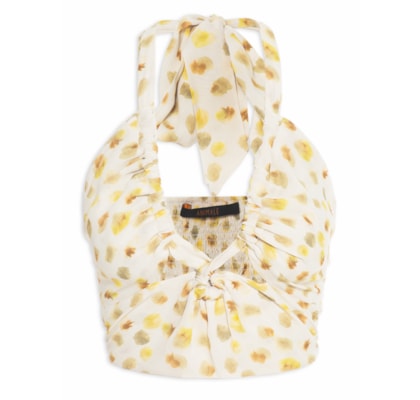 Top Cropped Franzido Pois - Off White