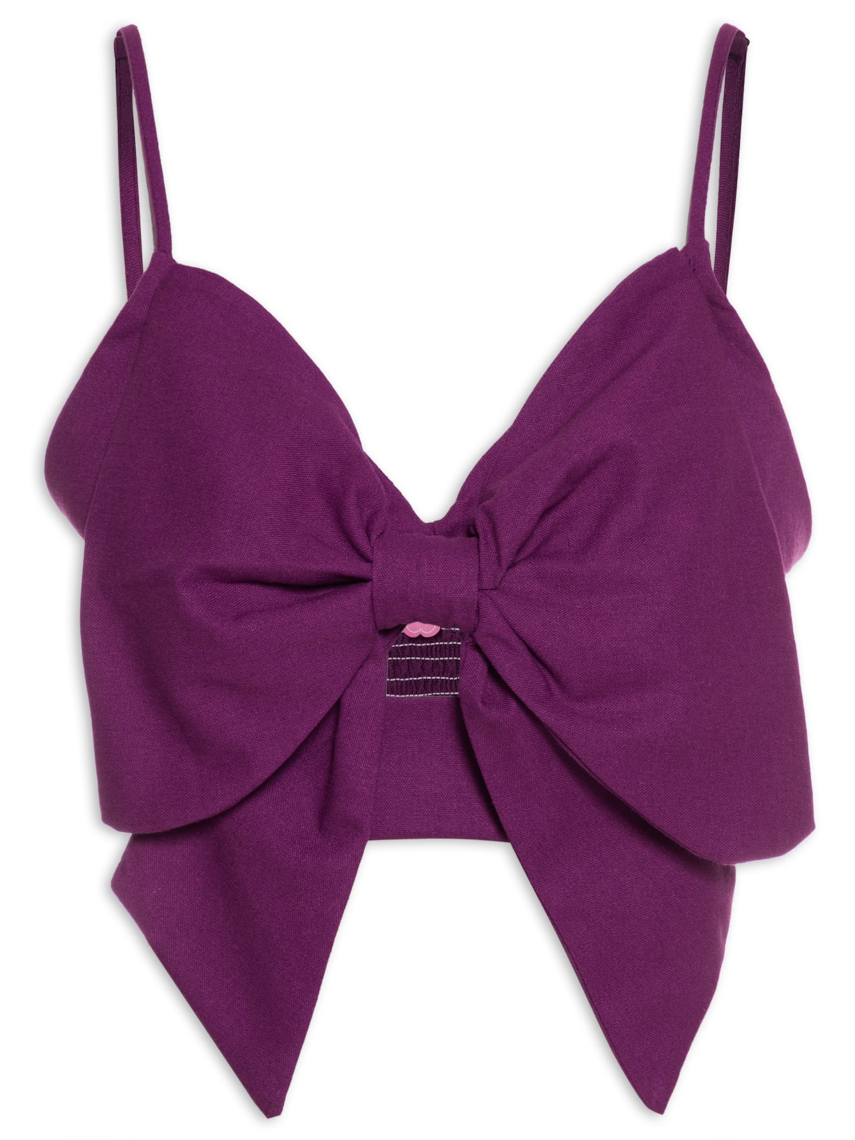 Top Cropped Laço Frente - Roxo