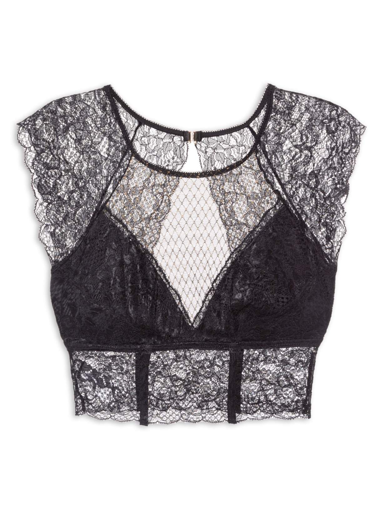 Top Cropped Leve Com Bojo Removível - Preto