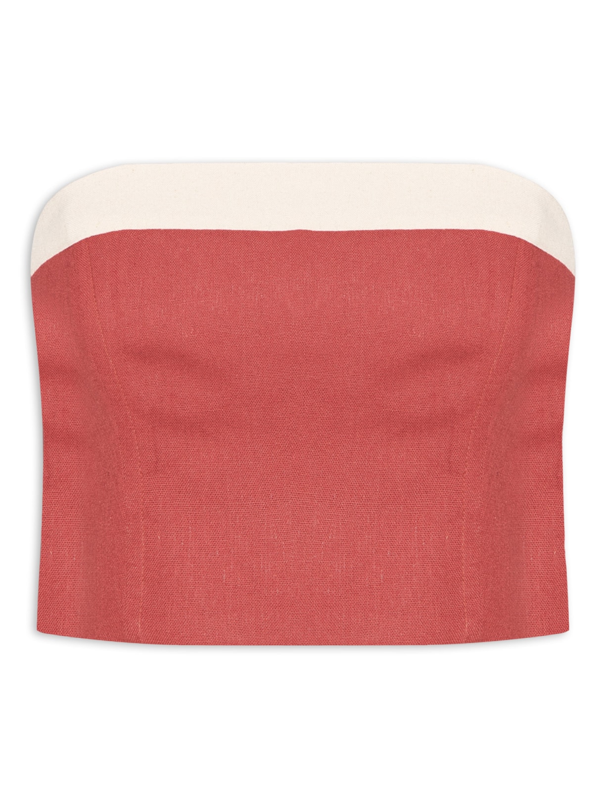 Top Cropped Linho - Vermelho