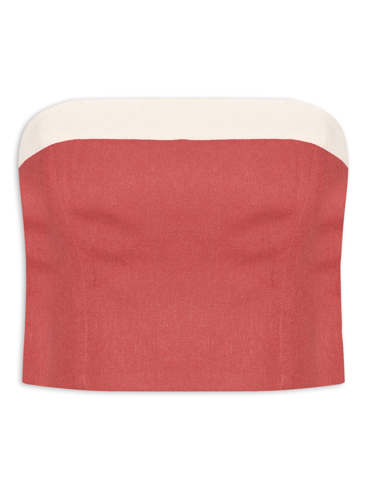 Top Cropped Linho - Vermelho