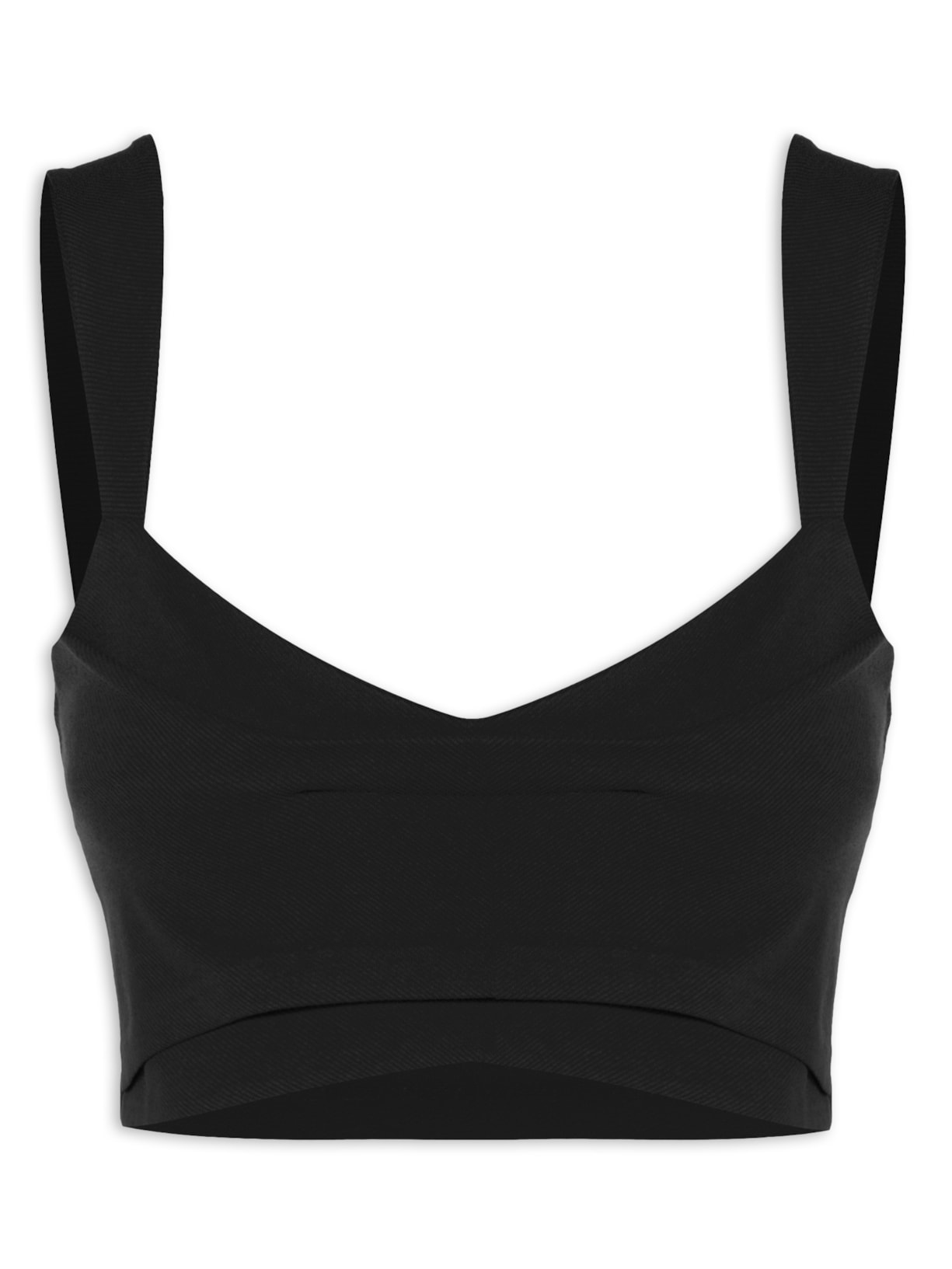 Top Cropped Malha Com Alça - Preto