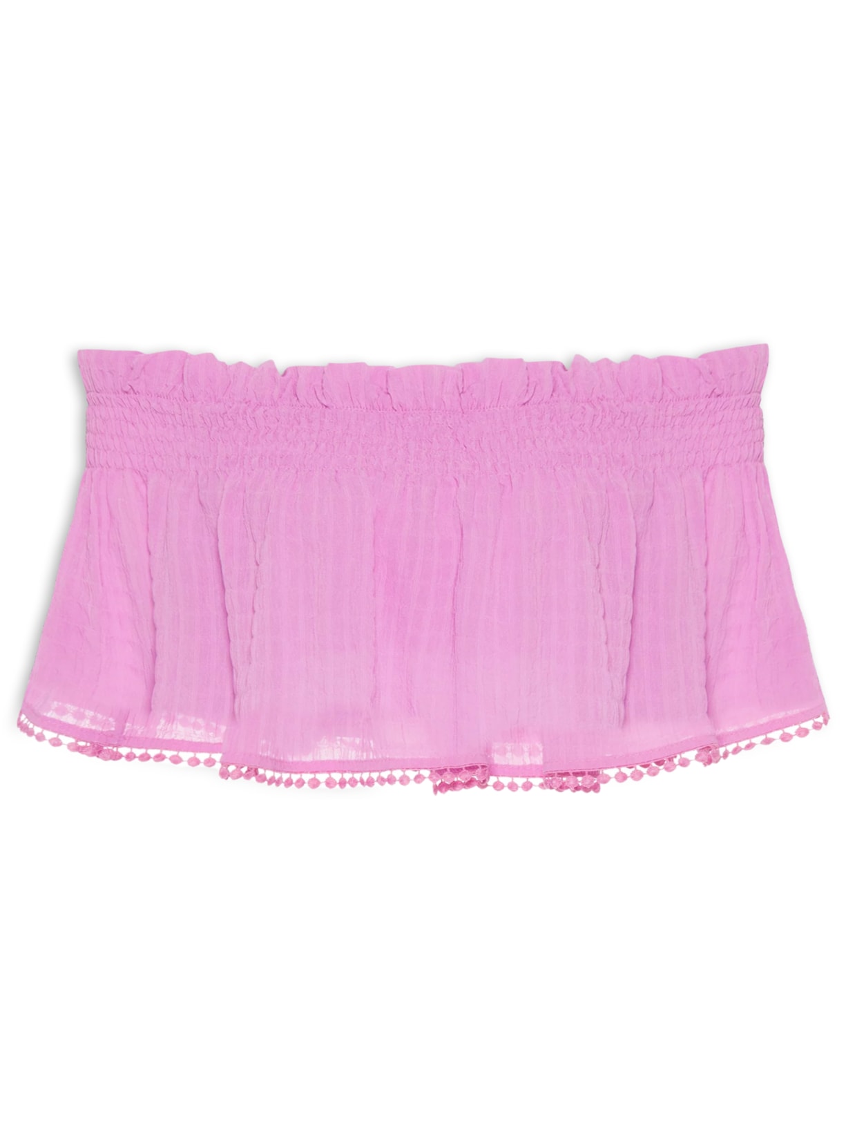 Top Cropped Ombro A Ombro Pala Lastex - Lilás