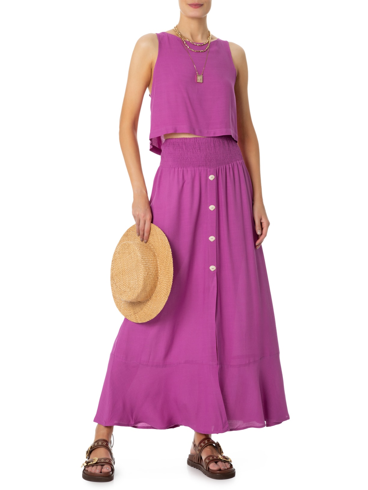 Top Cropped Rolote Costas Roxo Maria Filó