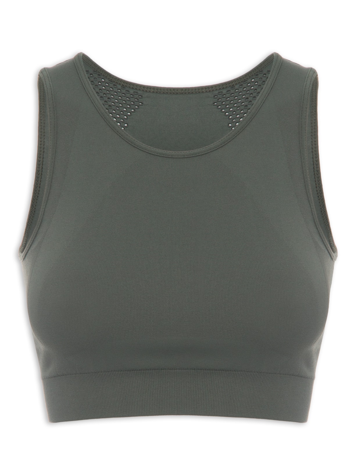 Top Cropped Seamless Emana Furo - Verde