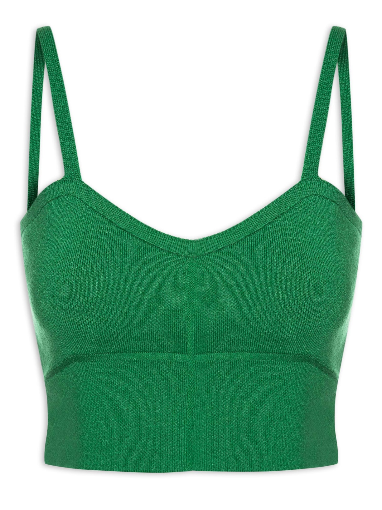 Top Cropped Sem Manga Em Tricot - Verde