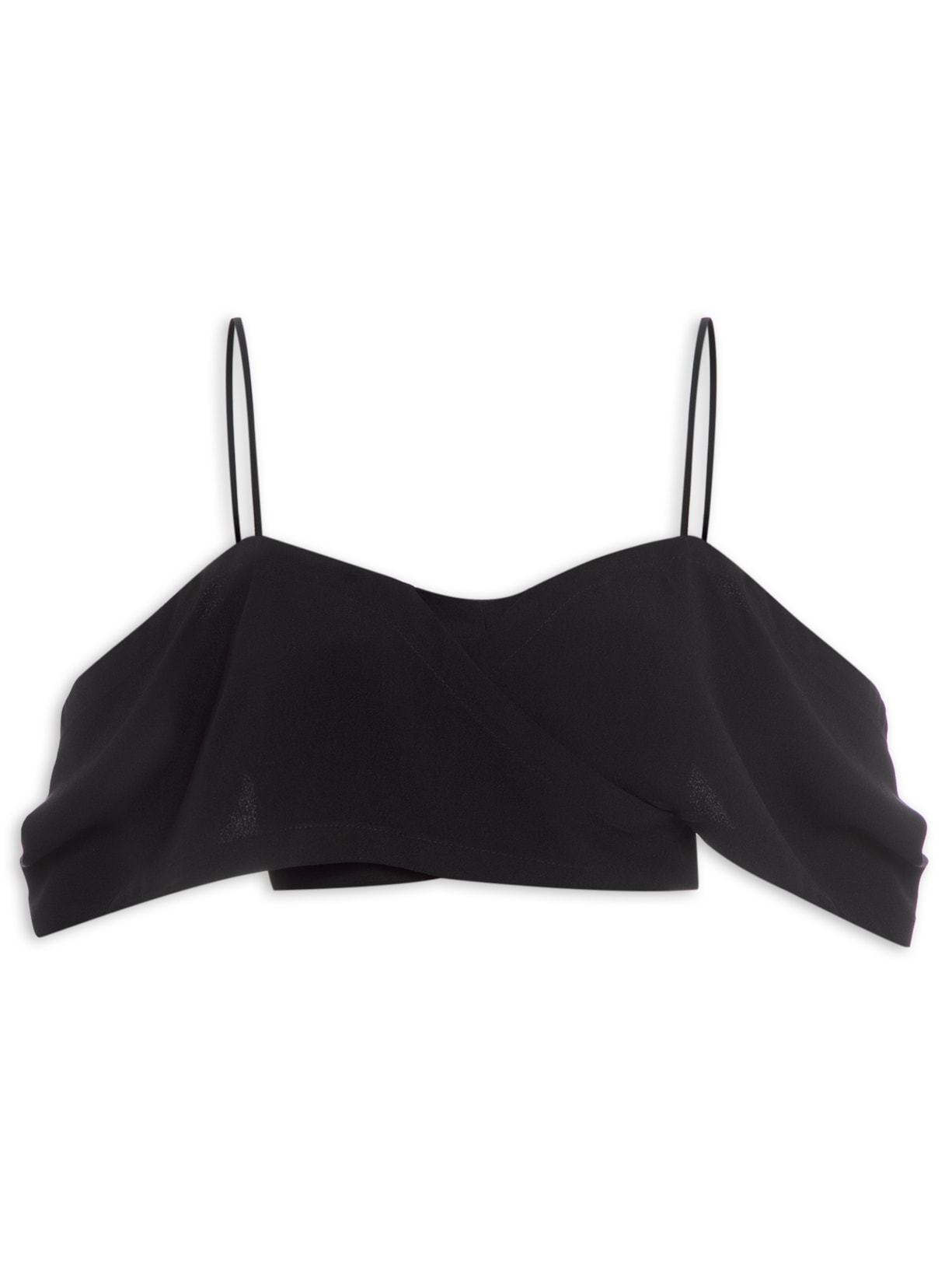 Top Cropped Transpassado - Preto
