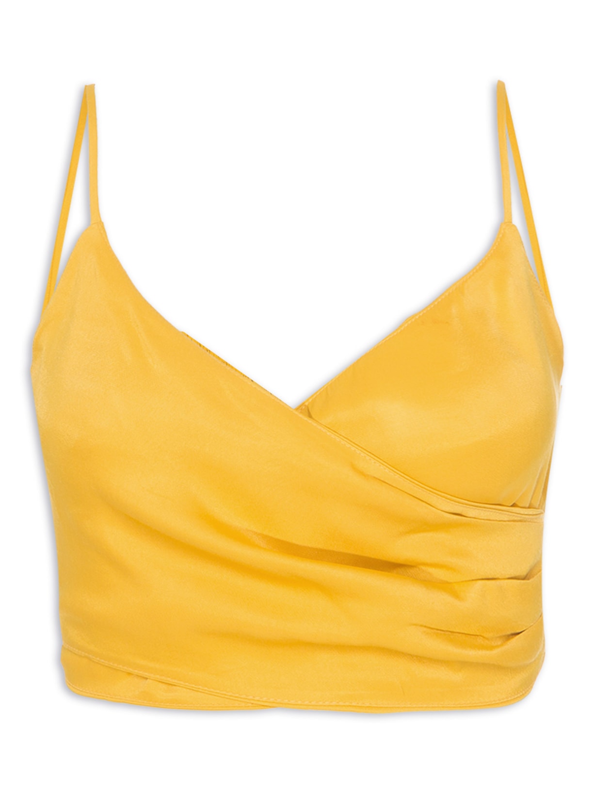 Top Cropped Trespassado - Amarelo