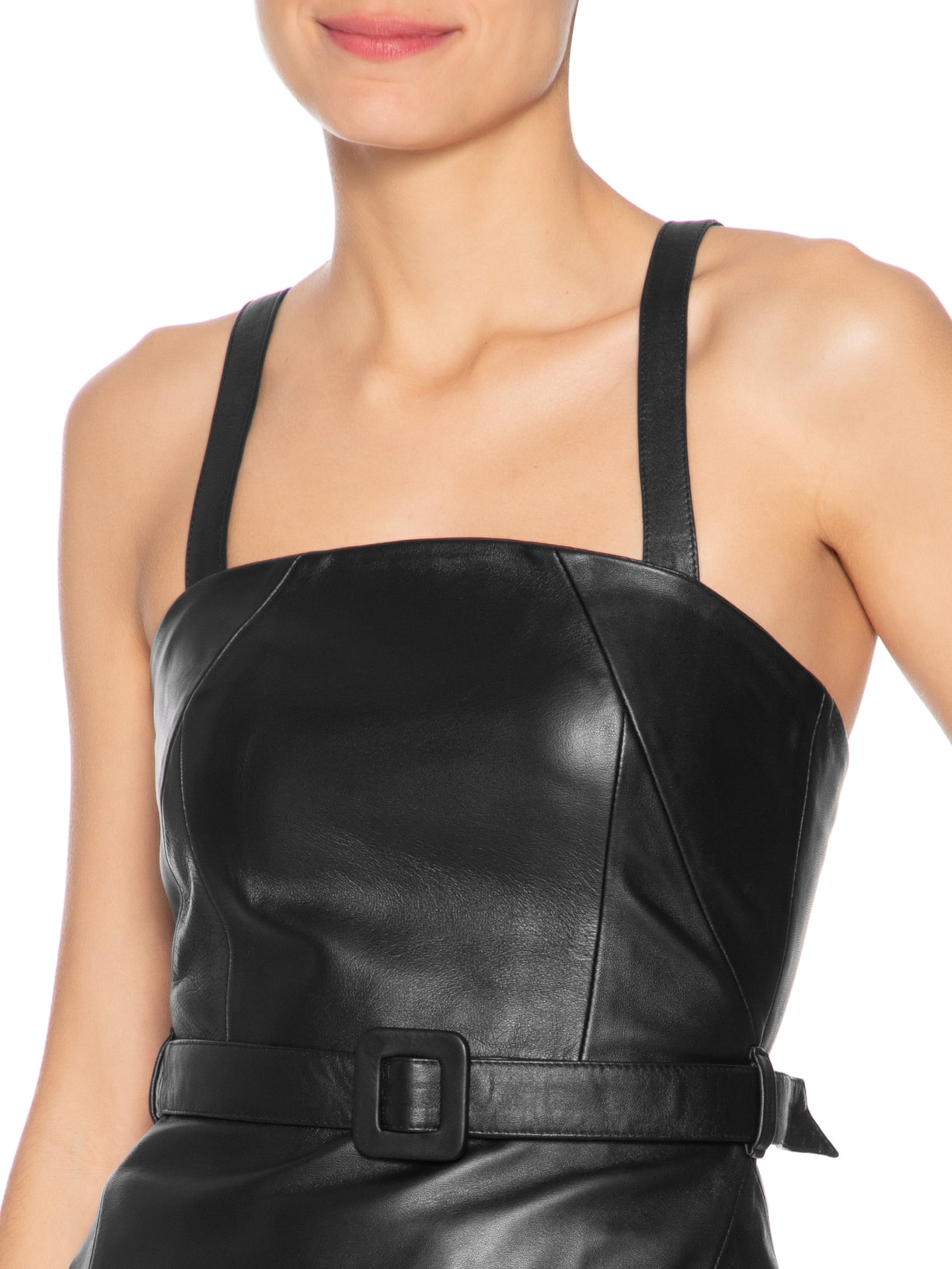 Top Dandara Couro Preto Le Lis