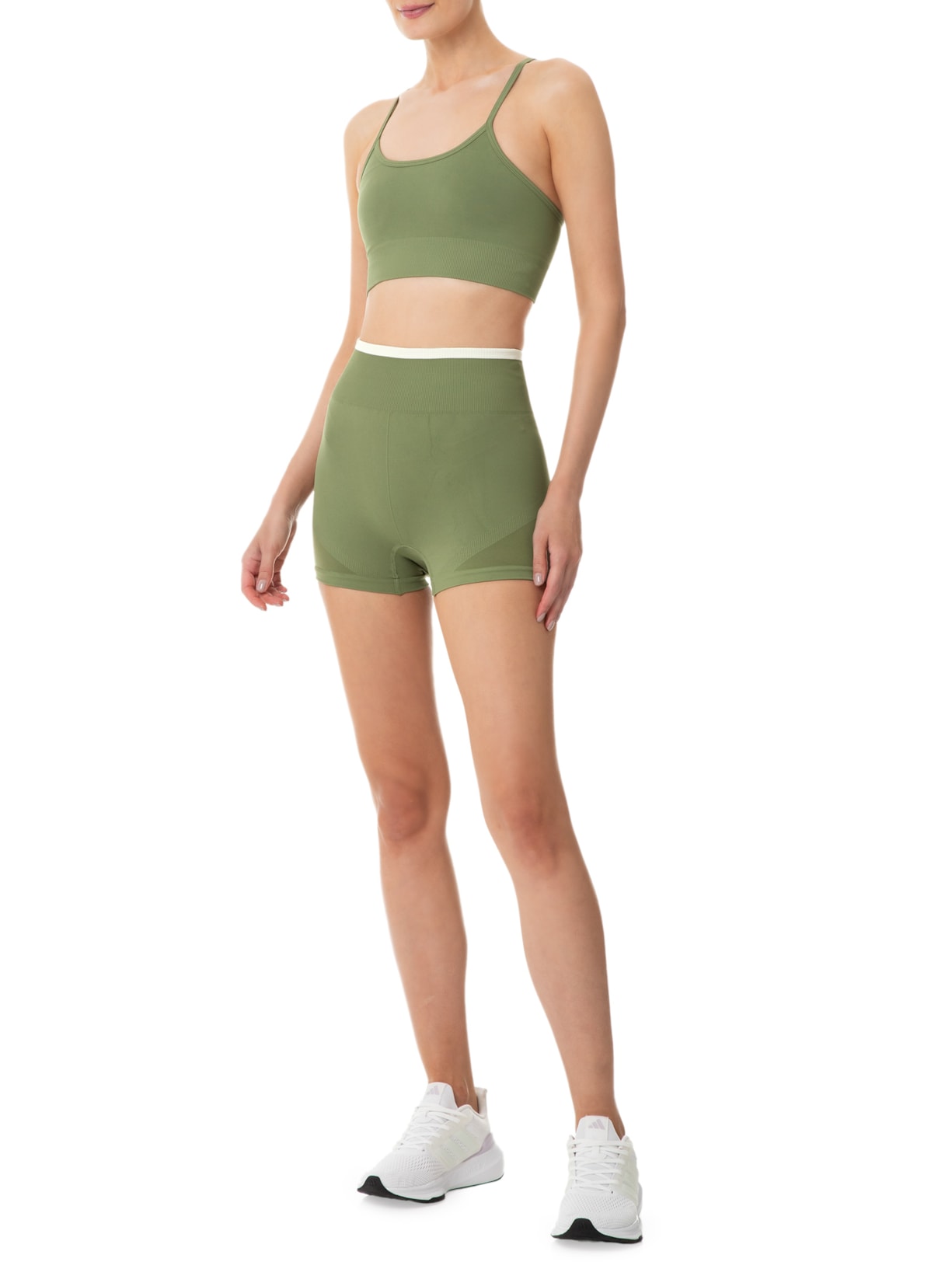 Top De Alças Finas Sem Costura Verde Lauf