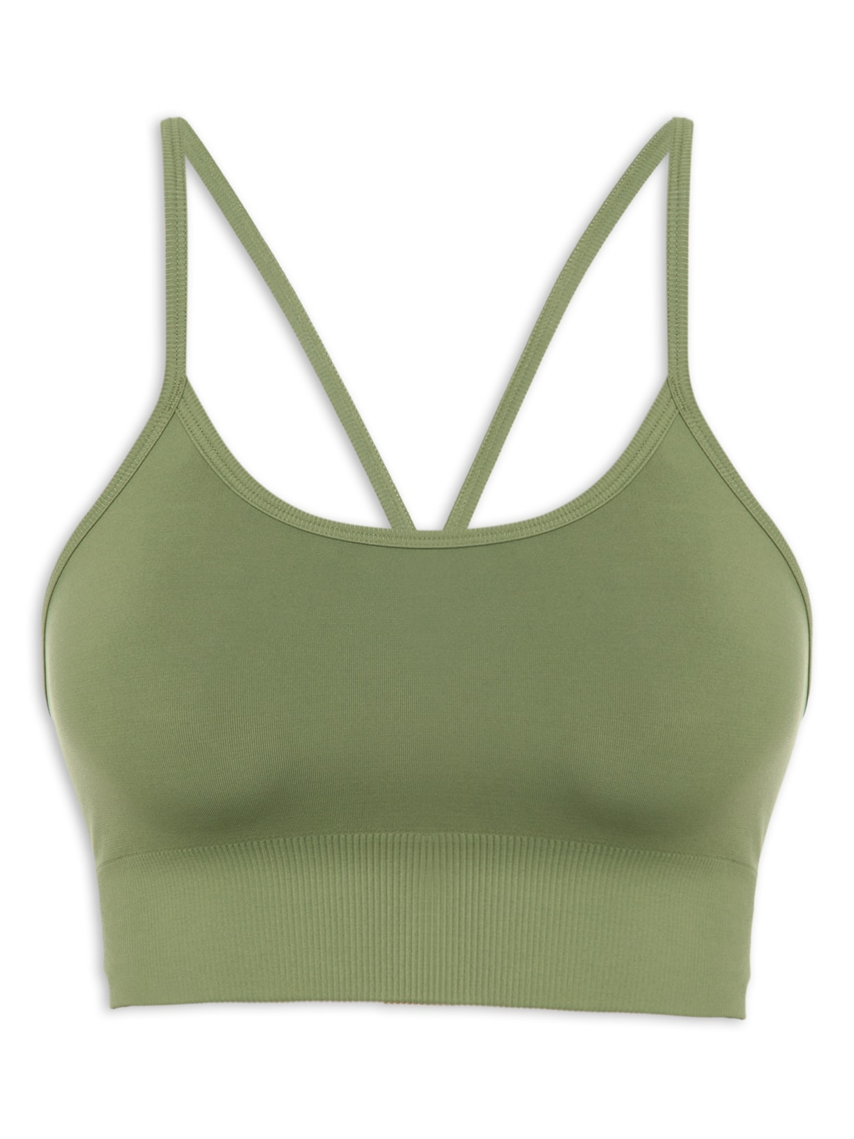 Top De Alças Finas Sem Costura - Verde