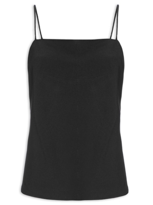 Top De Alcinha De Crepe - Preto