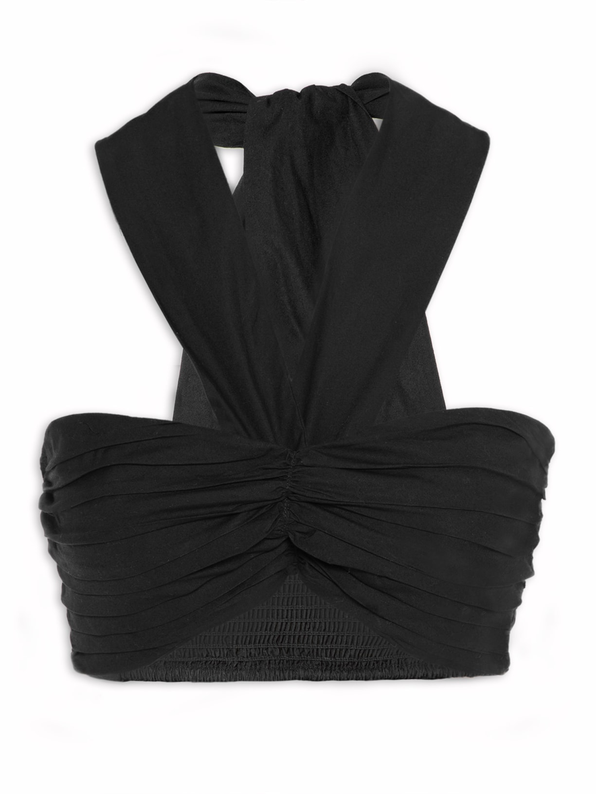 Top De Algodão Amarração - Preto