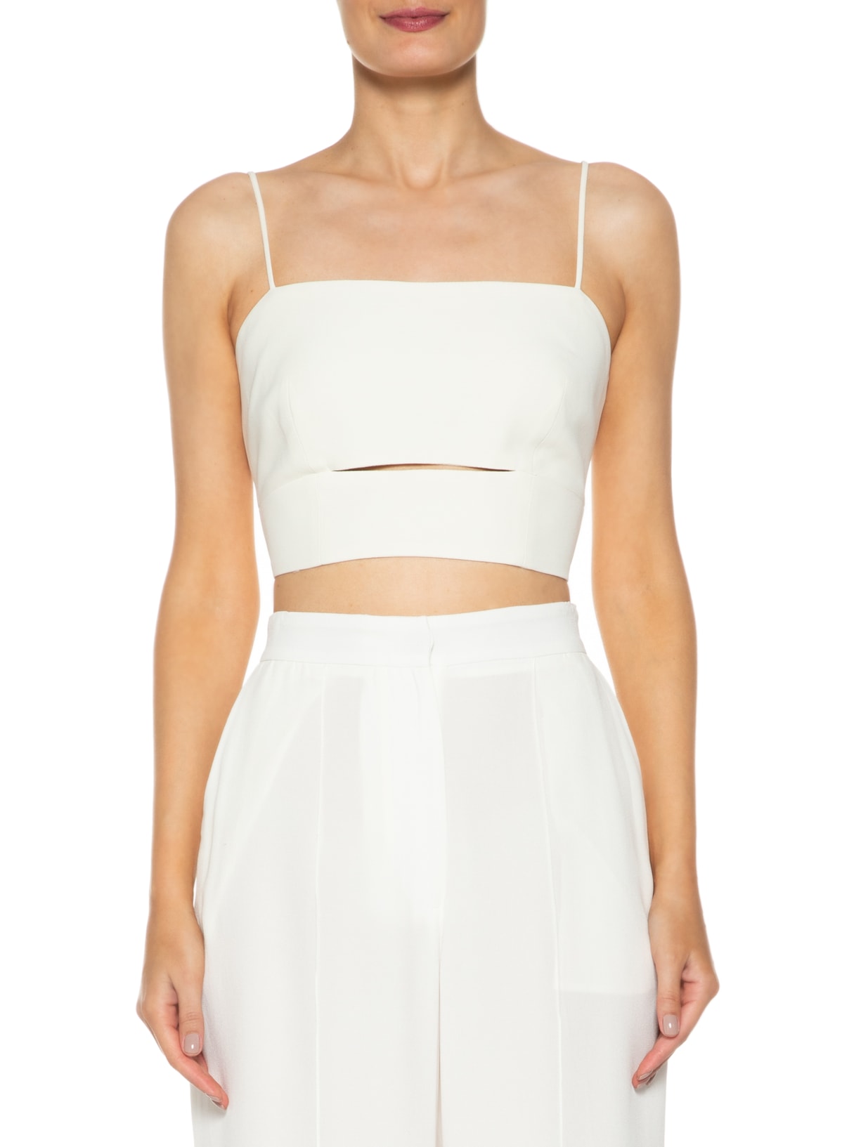 Top De Crepe Com Alça Amarração Costas Off-white Animale