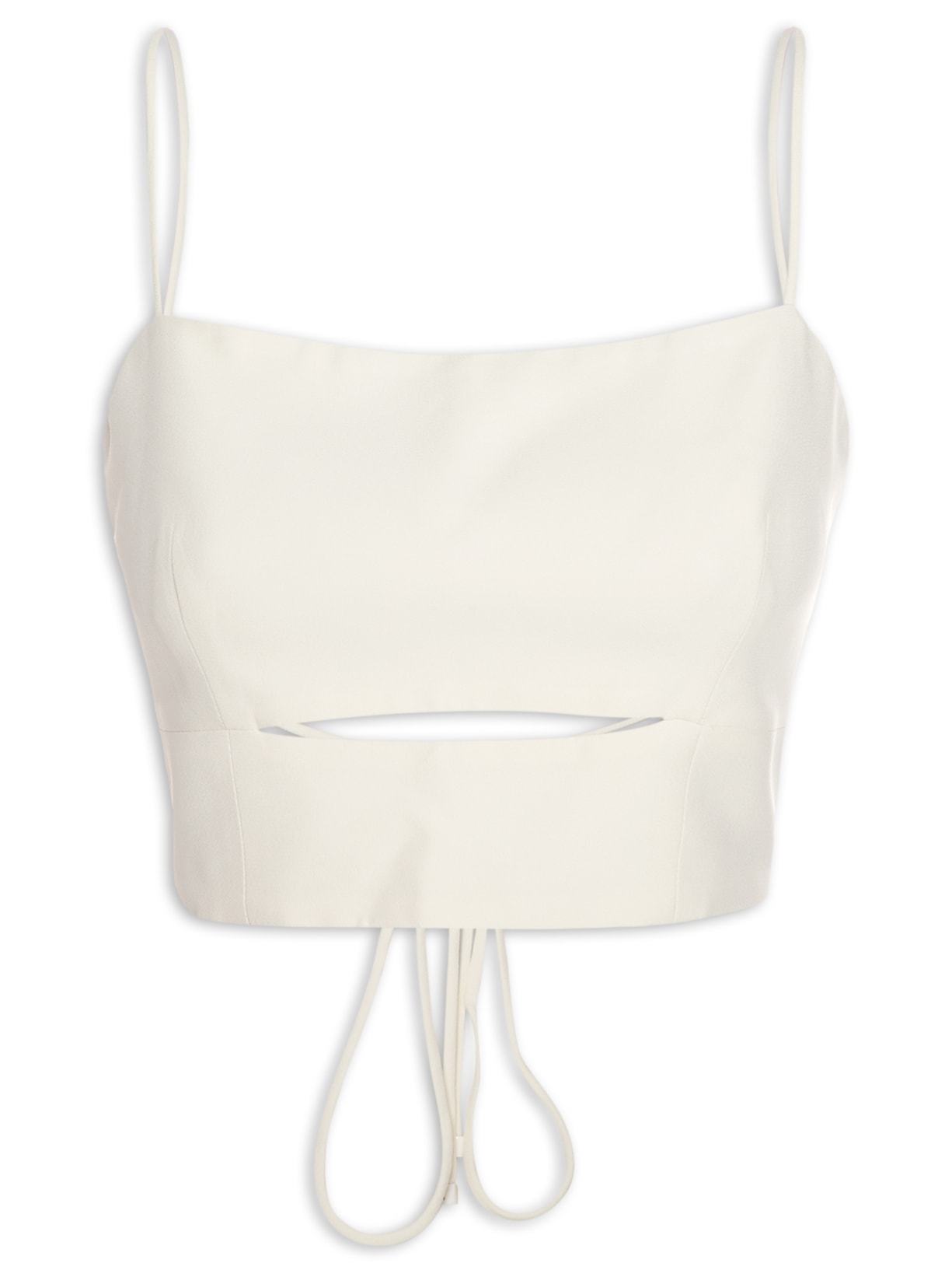 Top De Crepe Com Alça Amarração Costas Off-white Animale