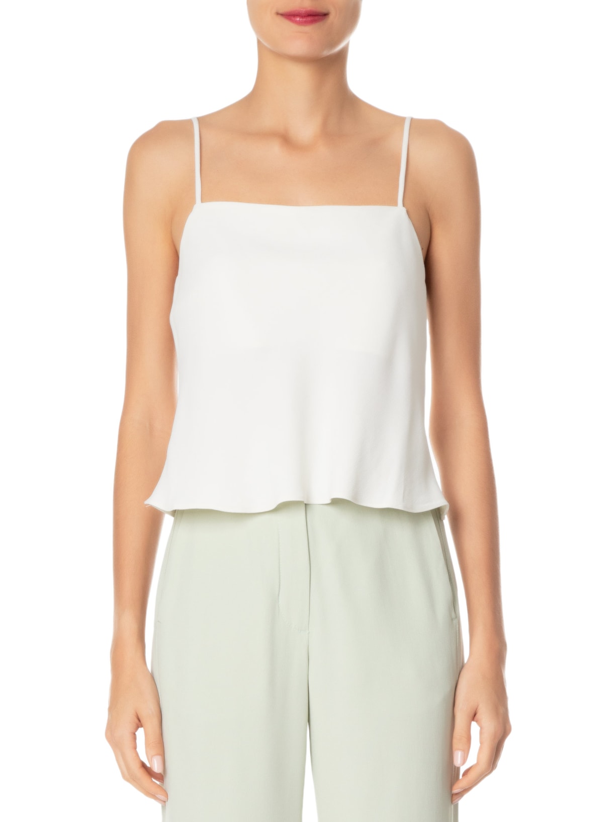 Top De Crepe Com Alcinhas Off White Animale