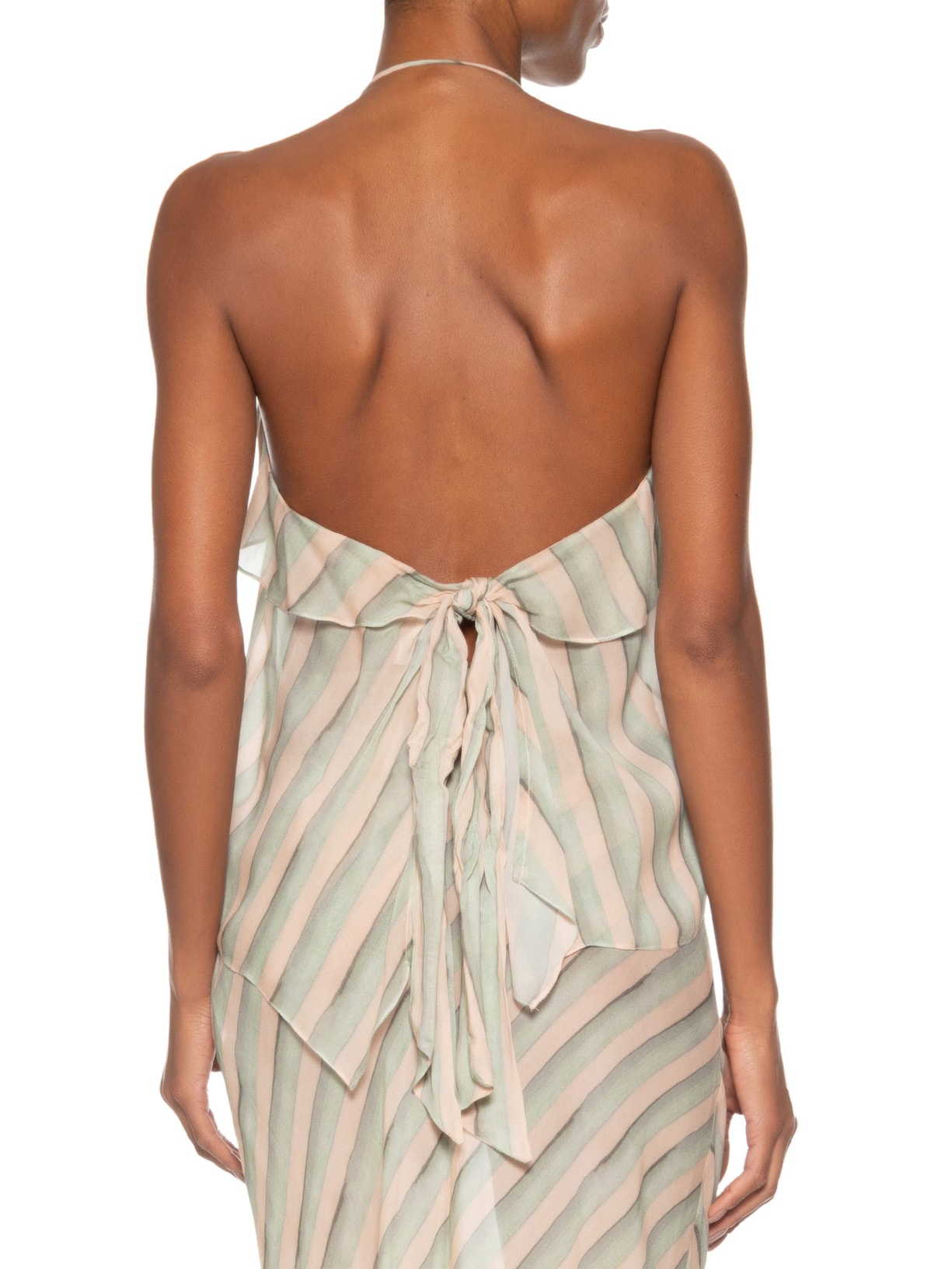 Top De Georgette Leve Frente Única Estampado Verde Animale