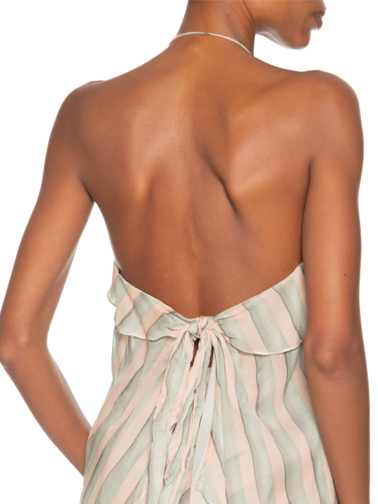 Top De Georgette Leve Frente Única Estampado Verde Animale