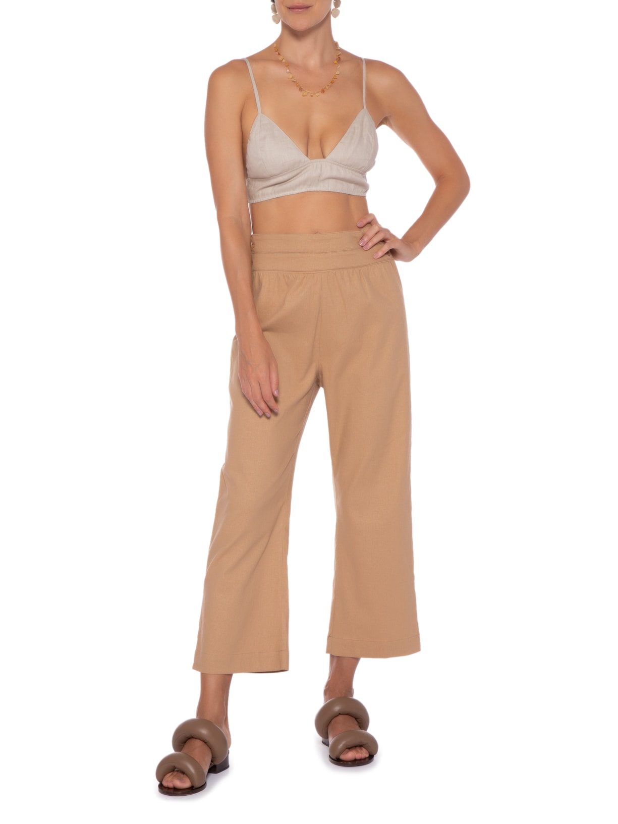 Top De Linho Bege Gaya