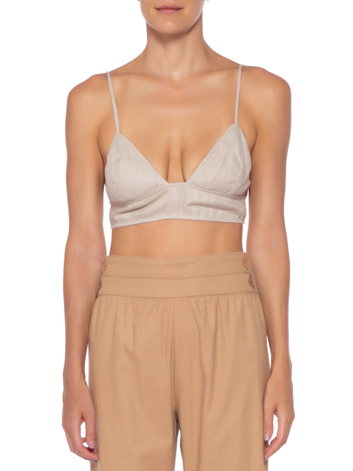 Top De Linho Bege Gaya