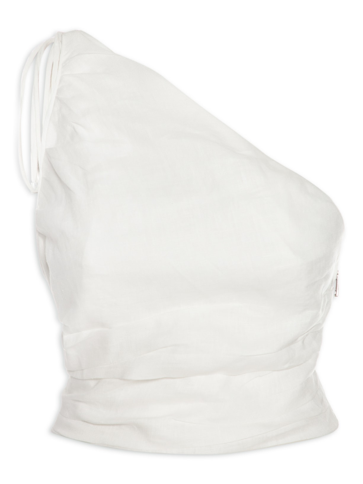 Top De Linho Drapeado - Off White