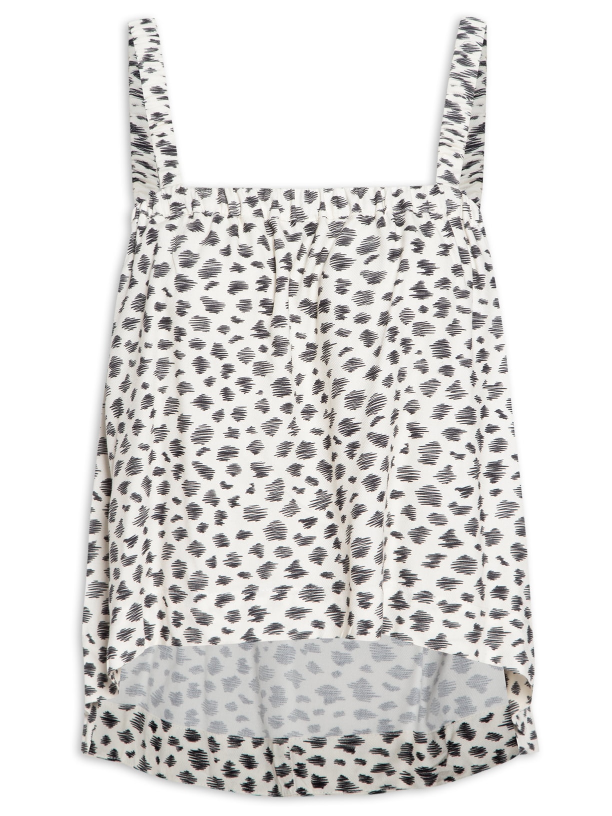 Top Decote E Alça Elástico Geo Esboço Off White Animale