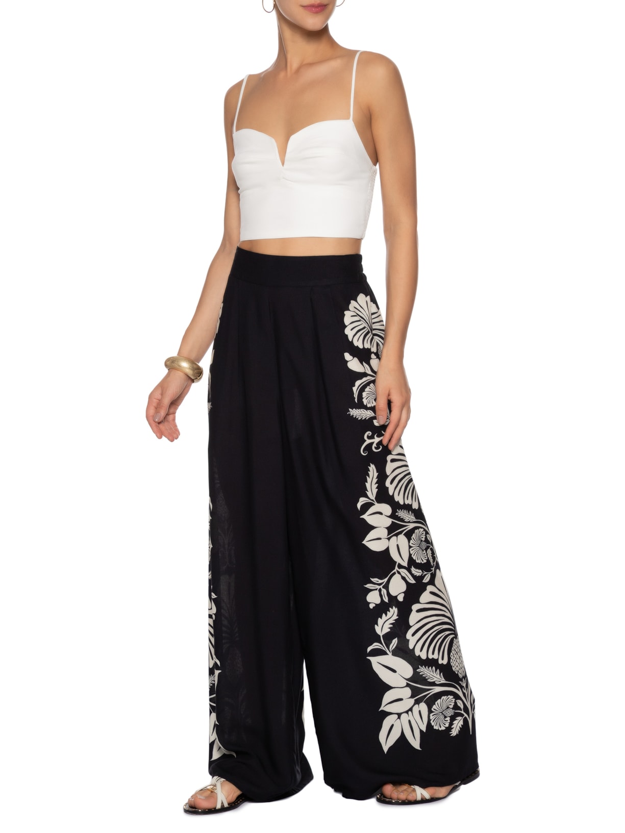 Top Decote Lastex Branco Farm