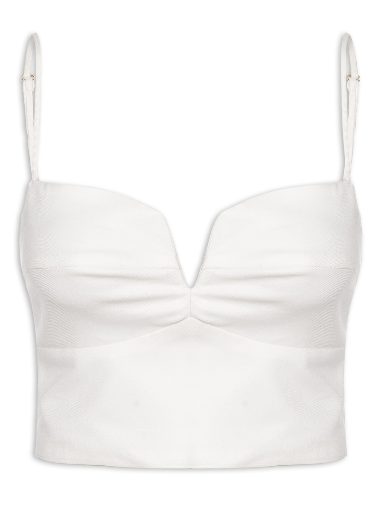 Top Decote Lastex Branco Farm