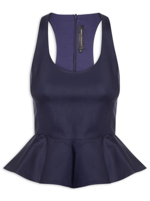 Top Decote U Basque - Azul