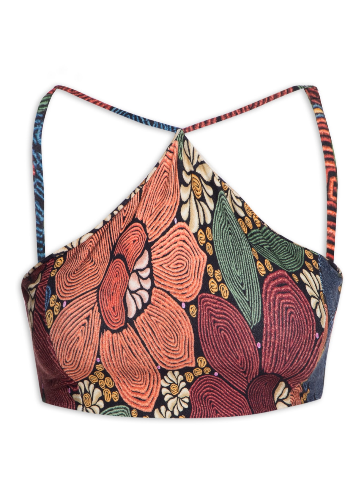 Top Double Florada - Vermelho