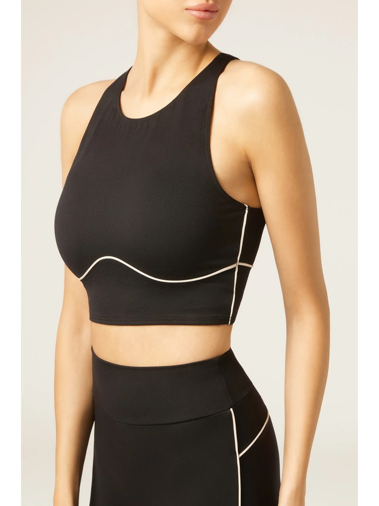 Top Efeito Debrum Soft Touch Preto Calzedonia