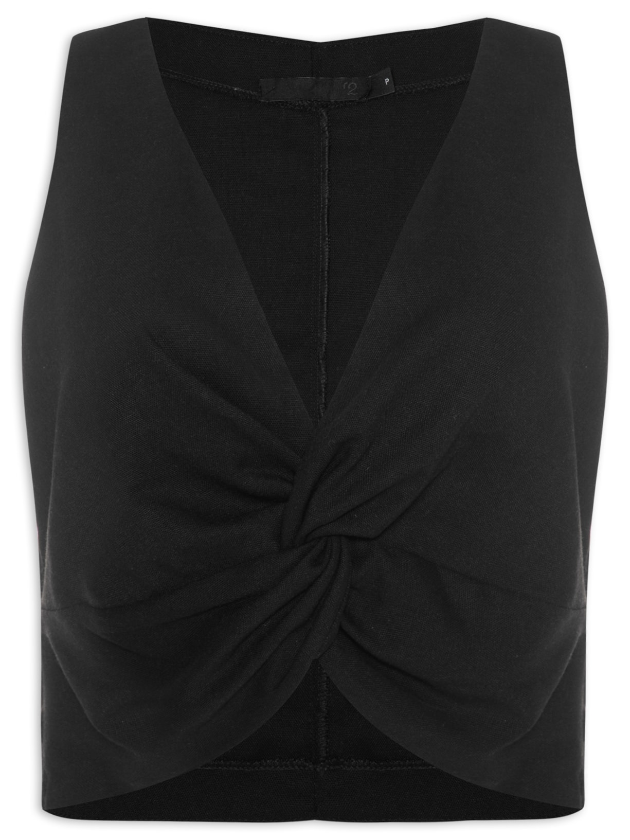 Top Em Linho Misto - Preto