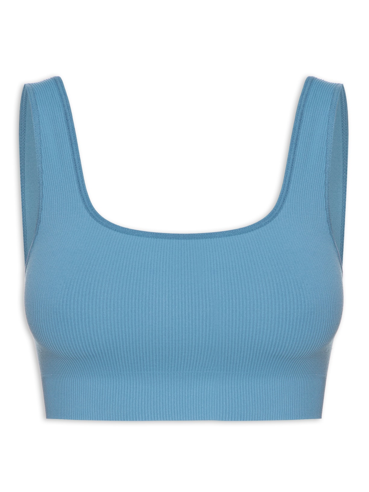 Top Em Microfibra Canelada Free - Azul