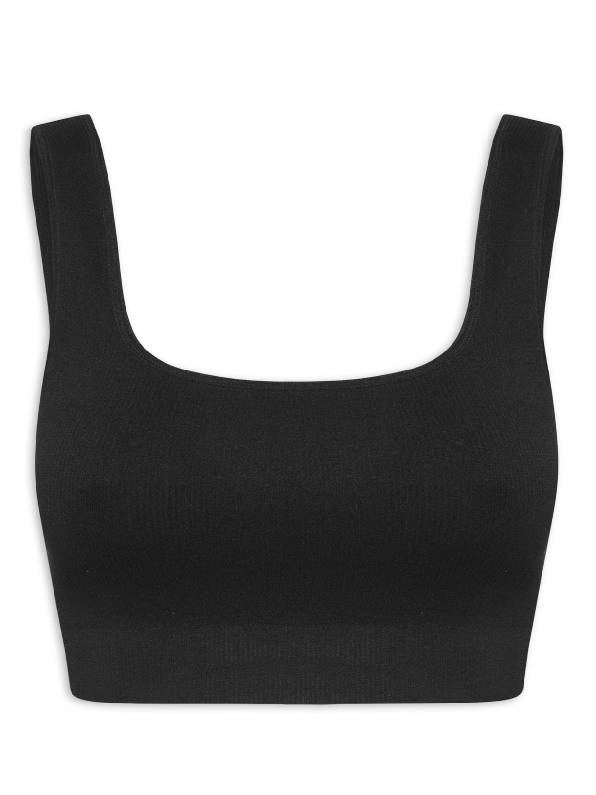 Top Em Microfibra Canelada Free - Preto