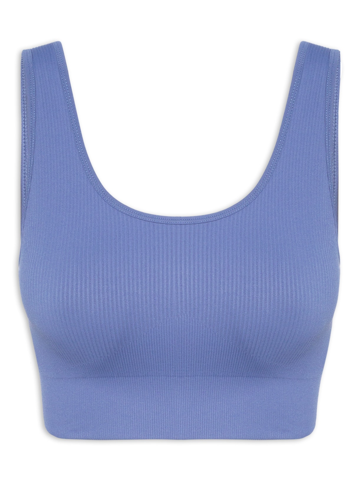 Top Esportivo Alças Largas Sem Costura - Azul