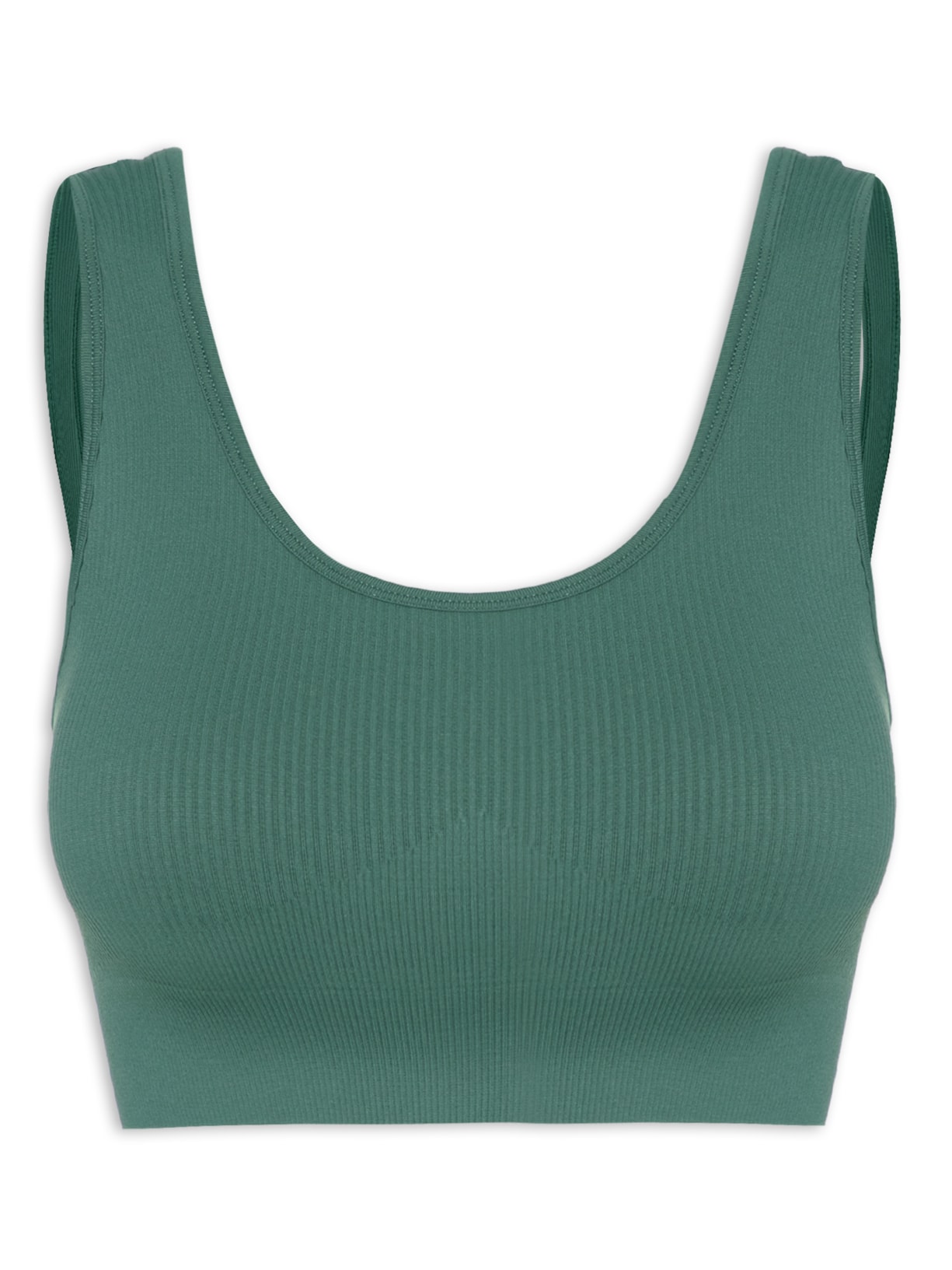 Top Esportivo Alças Largas Sem Costura - Verde