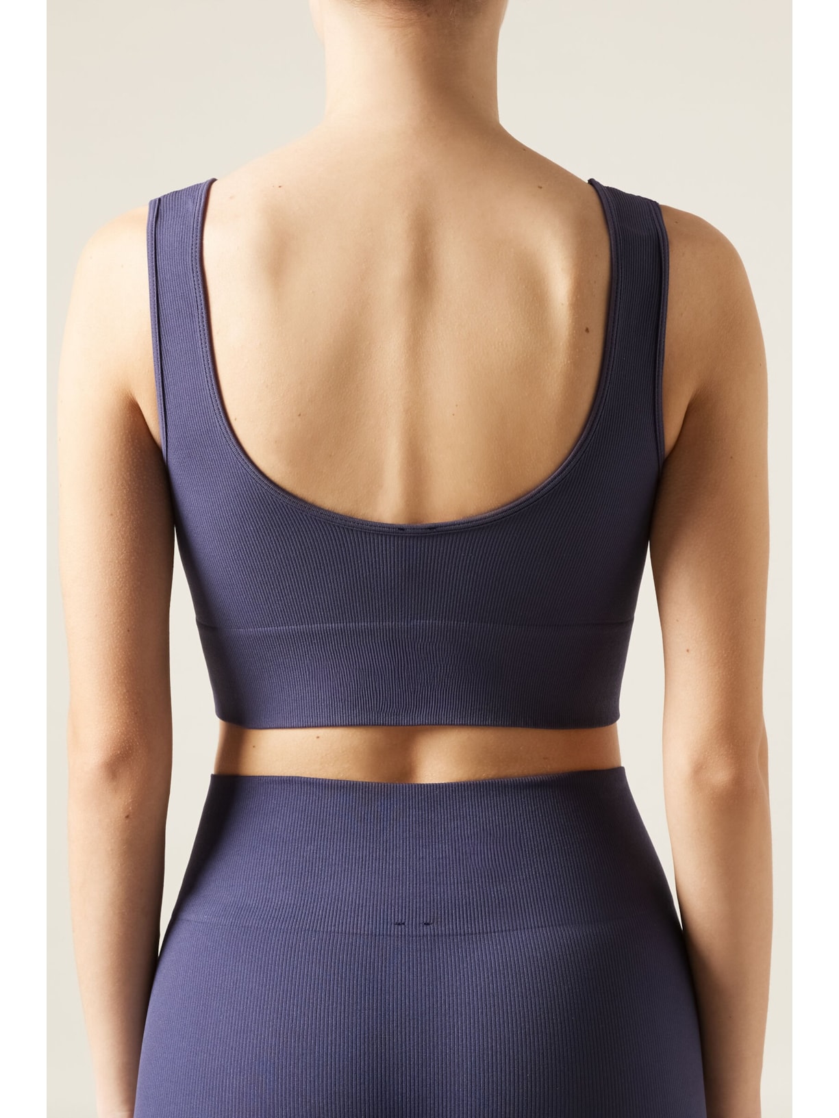 Top Esportivo Canelado Sem Costuras Azul Calzedonia