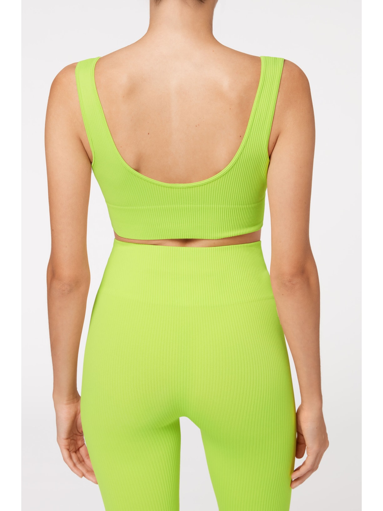 Top Esportivo Canelado Sem Costuras Verde Calzedonia