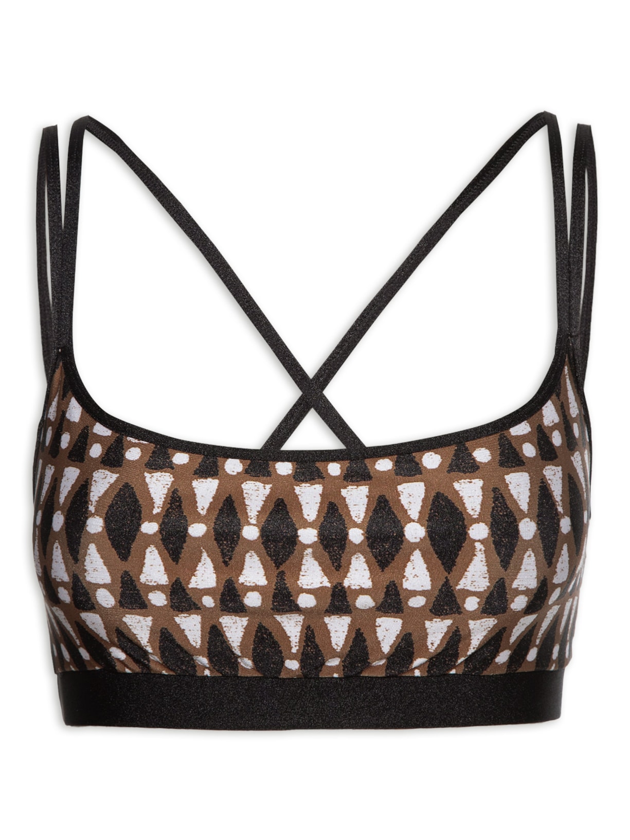 Top Estampado Ladrilho - Marrom