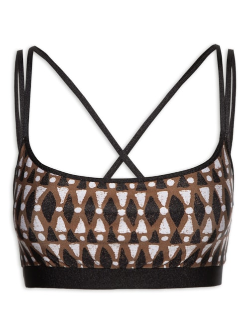 Top Estampado Ladrilho - Marrom