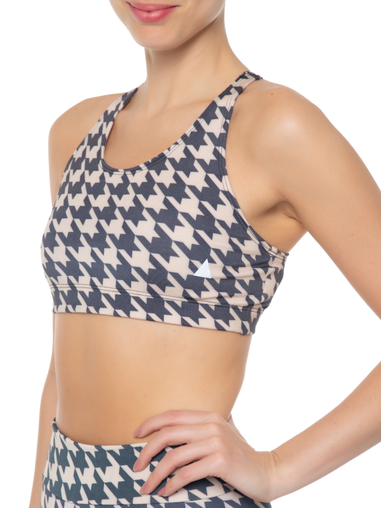 Top Estampado Linha Pied De Poule Azul Lauf