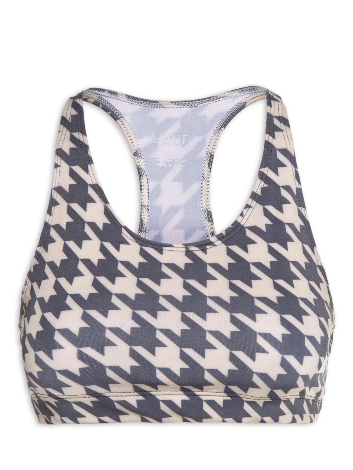 Top Estampado Linha Pied De Poule Azul Lauf