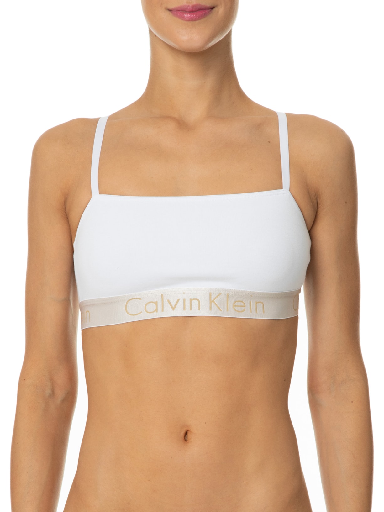 Top Faixa Alças Cotton Ck Reveillon Dourado Calvin Klein Underwear